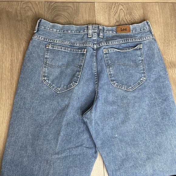 Lee Relaxed Jeans Womens 14 Medium Straight Leg Regular Blue jeans Denim - Picture 8 of 13